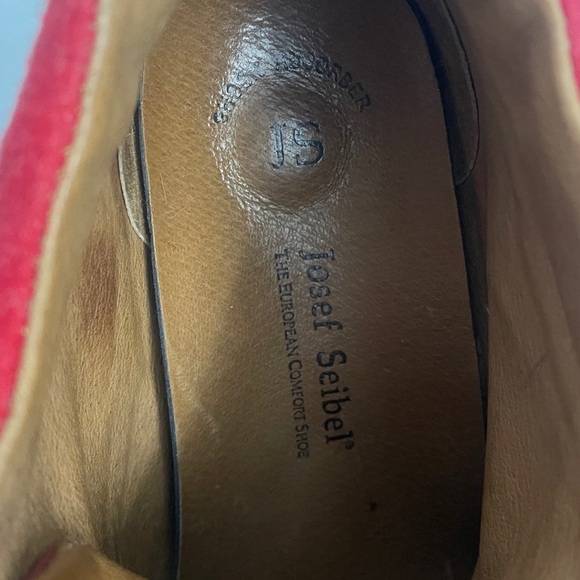 Joseph Seibel Red Leather Lace Up Ankle Boots Womens Size 40 Comfort - Picture 3 of 14